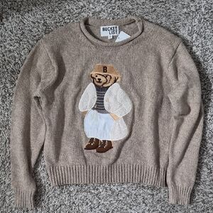 BUCKETLIST Beige Sweater with Bear